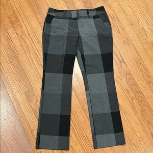 New York & Company Gray Trousers with Plaid Design
